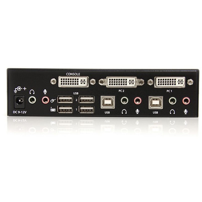 StarTech.com 2 Port DVI + USB KVM Switch with Audio - KVM switch - USB 2.0 Hub - 2 ports - 1 local user - 1U — SV231DVIUA