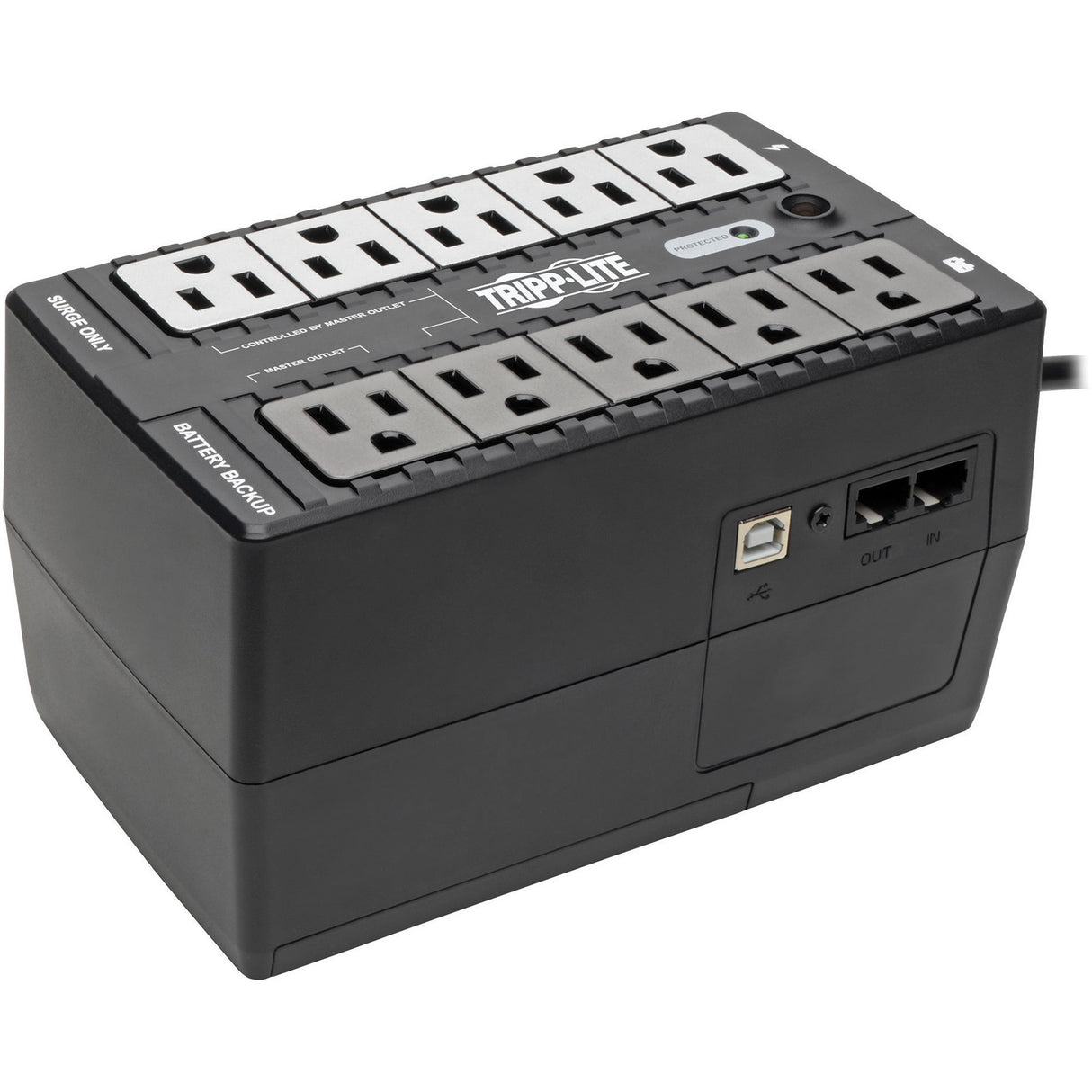 Eaton Tripp Lite Series 550VA 300W Standby UPS - 10 NEMA 5-15R Outlets, 120V, 50/60 Hz, 5-15P Plug, ENERGY STAR, Desktop/Wall — ECO550UPS