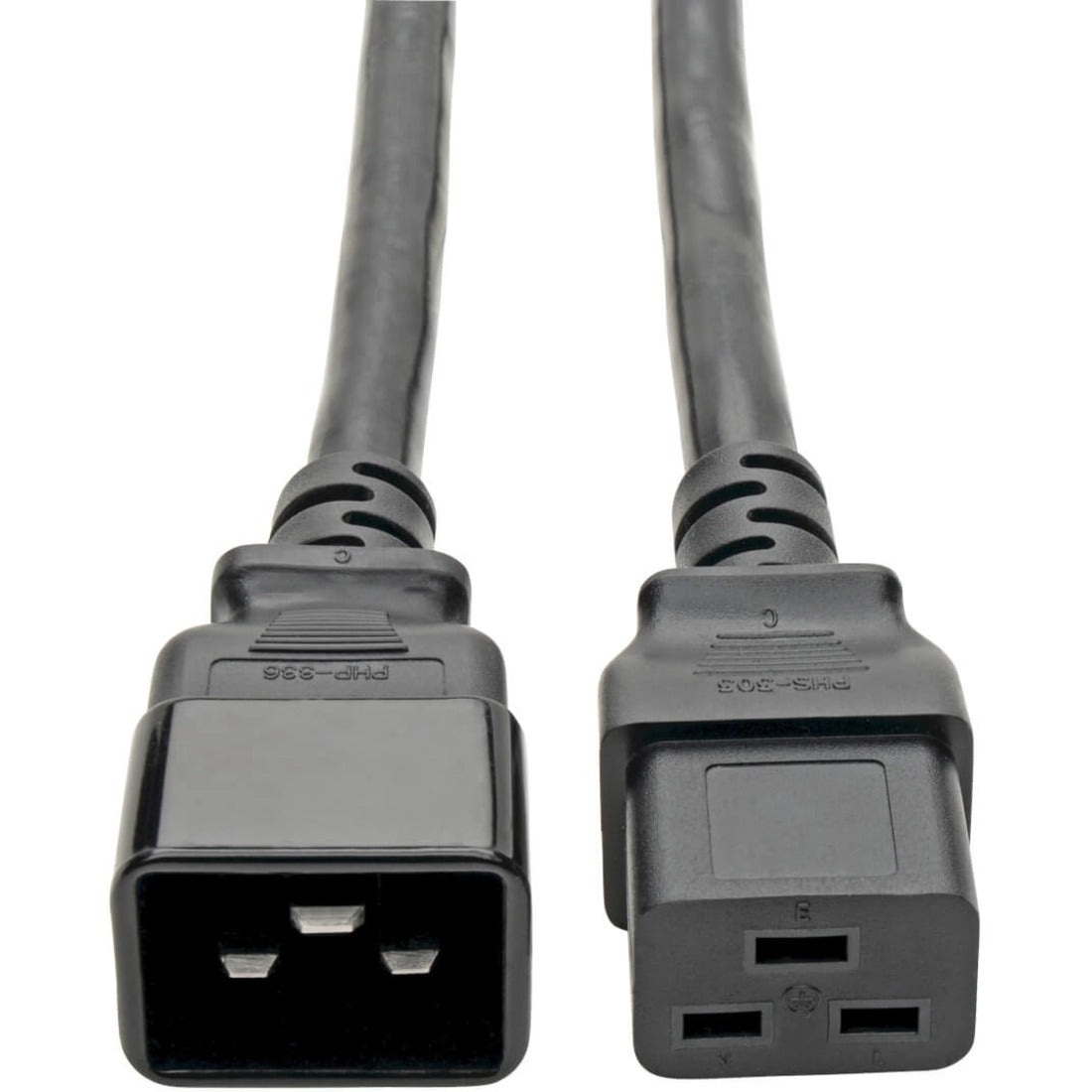 Eaton Tripp Lite Series Power Extension Cord, C19 to C20 - Heavy-Duty, 20A, 250V, 12 AWG, 2 ft. (0.61 m), Black — P036-002