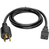 Eaton Tripp Lite Series Power Cord, C19 to NEMA L6-20 - Heavy-Duty, 20A, 250V, 12 AWG, 6 ft. (1.83 m), Black — P040-006