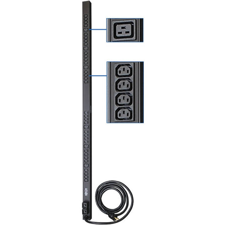 Eaton Tripp Lite Series 5.5kW Single-Phase 208/230V Basic PDU, 38 Outlets (32 C13 and 6 C19), NEMA L6-30P Input, 10 ft. (3.05 m) Cord, 0U Vertical — PDUV30HV