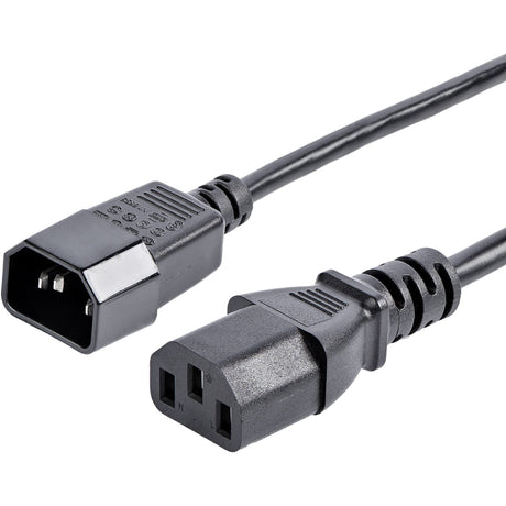 StarTech.com 6ft (1.8m) Power Extension Cord, C14 to C13, 10A 125V, 18AWG, Computer Power Cord Extension, Power Supply Extension Cable — PXT100