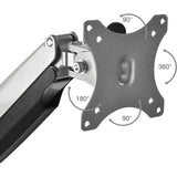 High Premium Aluminum Gas Spring Desk Mount - 13" to 32" - Single Monitor - Max load 19.8Ibs, VESA 75x75/100x100mm — CE-MT2D12-S1