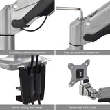 High Premium Aluminum Gas Spring Desk Mount - 13" to 32" - Single Monitor - Max load 19.8Ibs, VESA 75x75/100x100mm — CE-MT2D12-S1