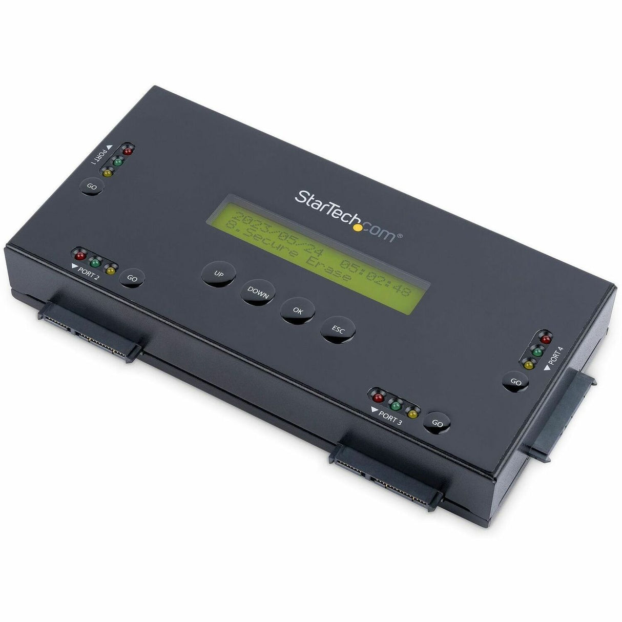 StarTech.com 4 Bay SSD/HDD Hard Drive Eraser, 2.5/3.5" SATA, Standalone Wiper, Disk Sanitizer, Hardware Wiper Erasing Tool, NIST/DOD/TAA — SATERASER4
