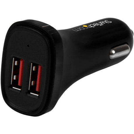 StarTech.com Dual Port USB Car Charger - Black - High Power 24W/4.8A - 2 port USB Car Charger - Charge two tablets at once — USB2PCARBKS