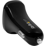 StarTech.com Dual Port USB Car Charger - Black - High Power 24W/4.8A - 2 port USB Car Charger - Charge two tablets at once — USB2PCARBKS