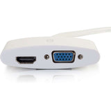C2G 8in Mini DisplayPort to 4K HDMI or VGA Adapter - White — 28272
