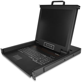 StarTech.com Rackmount KVM Console - 1U 17" LCD Monitor Single Port VGA KVM Server Rack Drawer includes Cables & Hardware - USB Support — RKCONS1701