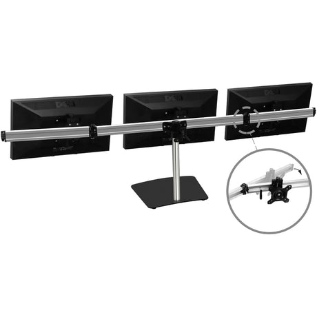 SIIG Premium Aluminum Freestanding Triple Monitor desk stand - 13" to 27" - Max Load 17.6 lbs each — CE-MT2111-S1