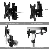 SIIG Premium Aluminum Freestanding Triple Monitor desk stand - 13" to 27" - Max Load 17.6 lbs each — CE-MT2111-S1