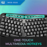 Adesso 2.4 GHz Wireless Ergonomic Trackball Keyboard — WKB-3500UB