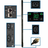 Eaton 5.5kW Single-Phase Switched PDU - LX Interface, 208/230V Outlets (20 C13 & 4 C19), L6-30P, 0U, TAA — PDUMV30HVNETLX
