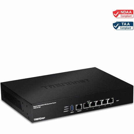 TRENDnet Gigabit Multi-WAN VPN Business Router; TWG-431BR; 5 x Gigabit ports; 1 x Console Port; QoS; Inter-VLAN Routing; Dynamic Routing; Load-Balancing; High Availability; Online Firmware Updates — TWG-431BR