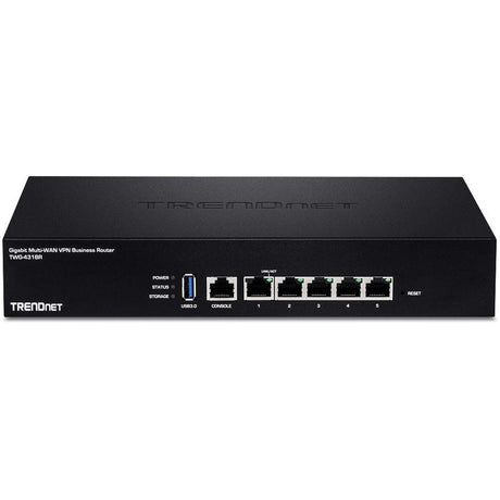 TRENDnet Gigabit Multi-WAN VPN Business Router; TWG-431BR; 5 x Gigabit ports; 1 x Console Port; QoS; Inter-VLAN Routing; Dynamic Routing; Load-Balancing; High Availability; Online Firmware Updates — TWG-431BR