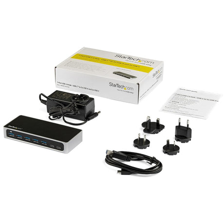 StarTech.com 7 Port USB C Hub with Fast Charge - 5x USB-A & 2x USB-C (USB 3.0 SuperSpeed 5Gbps) - USB 3.2 Gen 1 Adapter Hub - Self Powered — HB30C5A2CSC