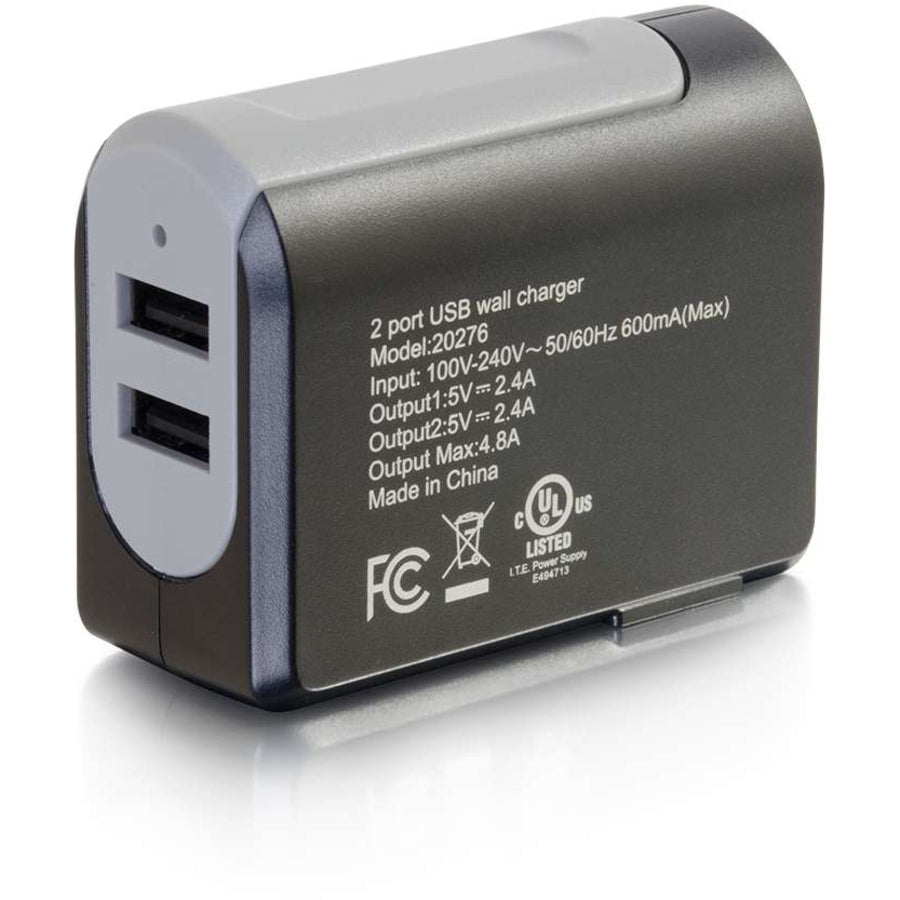 C2G 2-Port USB Wall Charger - AC Power Adapter — 20276