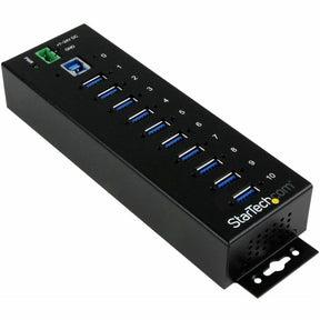 StarTech.com 10 Port Industrial USB 3.0 Hub - ESD and Surge Protection - DIN Rail or Surface-Mountable Metal Housing — ST1030USBM