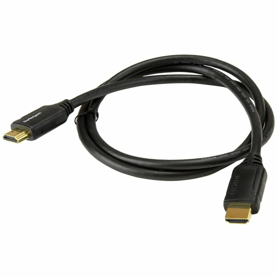 StarTech.com 3ft (1m) Premium Certified HDMI 2.0 Cable with Ethernet, High Speed Ultra HD 4K 60Hz HDMI Cable HDR10, UHD HDMI Monitor Cord — HDMM1MP