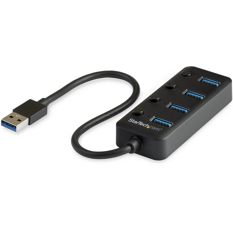 StarTech.com 4 Port USB 3.0 Hub - USB Type-A to 4x USB-A with Individual On/Off Port Switches - SuperSpeed 5Gbps USB 3.2 Gen 1 - Bus Power — HB30A4AIB