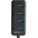 StarTech.com 4 Port USB 3.0 Hub - USB Type-A to 4x USB-A with Individual On/Off Port Switches - SuperSpeed 5Gbps USB 3.2 Gen 1 - Bus Power — HB30A4AIB
