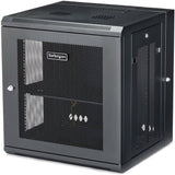 StarTech.com 4-Post 12U Wall Mount Network Cabinet, 19" Hinged Wall-Mounted Server Rack for IT Equipment, Flexible Lockable Rack Enclosure — RK12WALHM