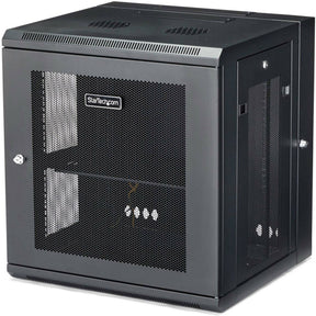 StarTech.com 4-Post 12U Wall Mount Network Cabinet, 19" Hinged Wall-Mounted Server Rack for IT Equipment, Flexible Lockable Rack Enclosure — RK12WALHM