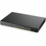 ZYXEL GS1900-24HPv2 24-Port Gigabit Smart Managed PoE Switch | 24 PoE+ Ports at 170W with 2 SFP Uplinks | TAA Compliant — GS1900-24HPV2