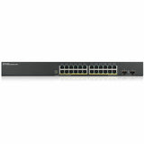 ZYXEL GS1900-24HPv2 24-Port Gigabit Smart Managed PoE Switch | 24 PoE+ Ports at 170W with 2 SFP Uplinks | TAA Compliant — GS1900-24HPV2