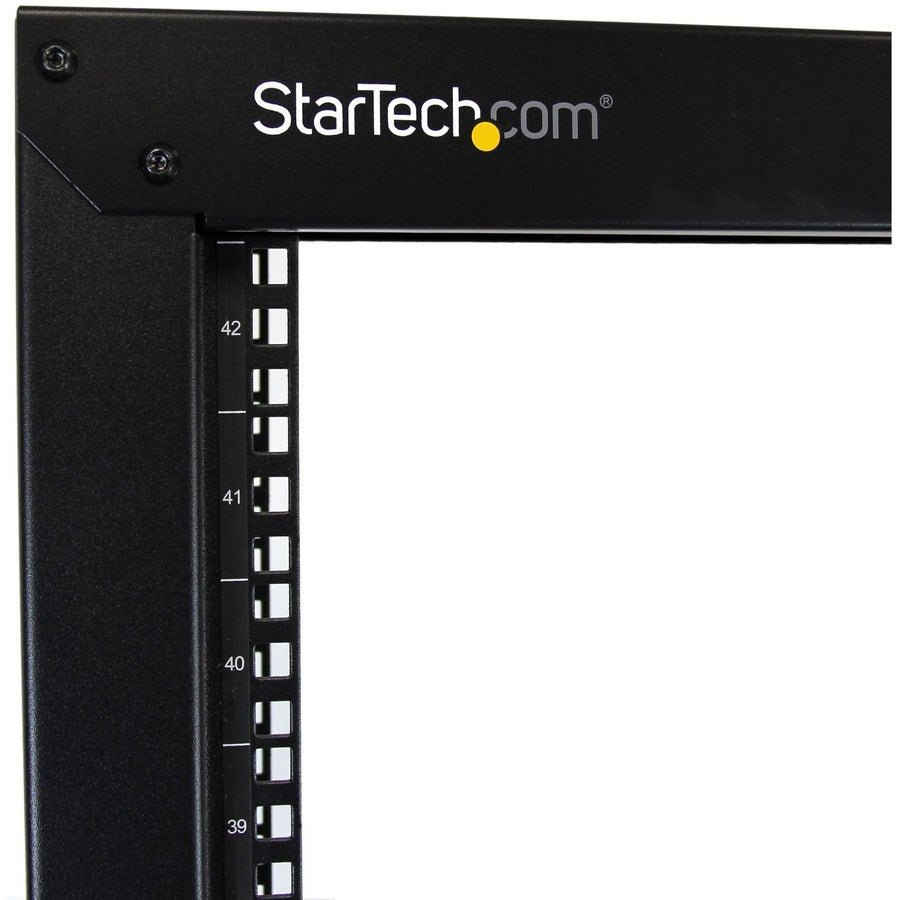 StarTech.com 2-Post 42U Mobile Open Frame Server Rack, Two Post 19in Network Rack with Casters, Rolling Open Rack for AV/Data/IT Equipment — 2POSTRACK42