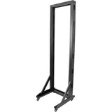 StarTech.com 2-Post 42U Mobile Open Frame Server Rack, Two Post 19in Network Rack with Casters, Rolling Open Rack for AV/Data/IT Equipment — 2POSTRACK42