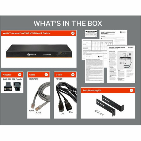 Vertiv Avocent AV3000 KVM Over IP Switch | 8 port KVM | VGA Cable (AV3108-400) — AV3108-400
