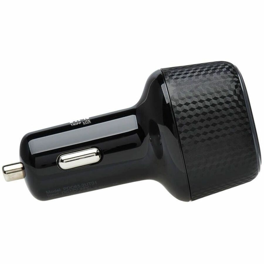 Eaton Tripp Lite Series Dual-Port USB Car Charger, 63W Max - USB-C PD 3.0 Up to 60W, USB-A QC 3.0 Up to 18W — U280-C02-63W-1B