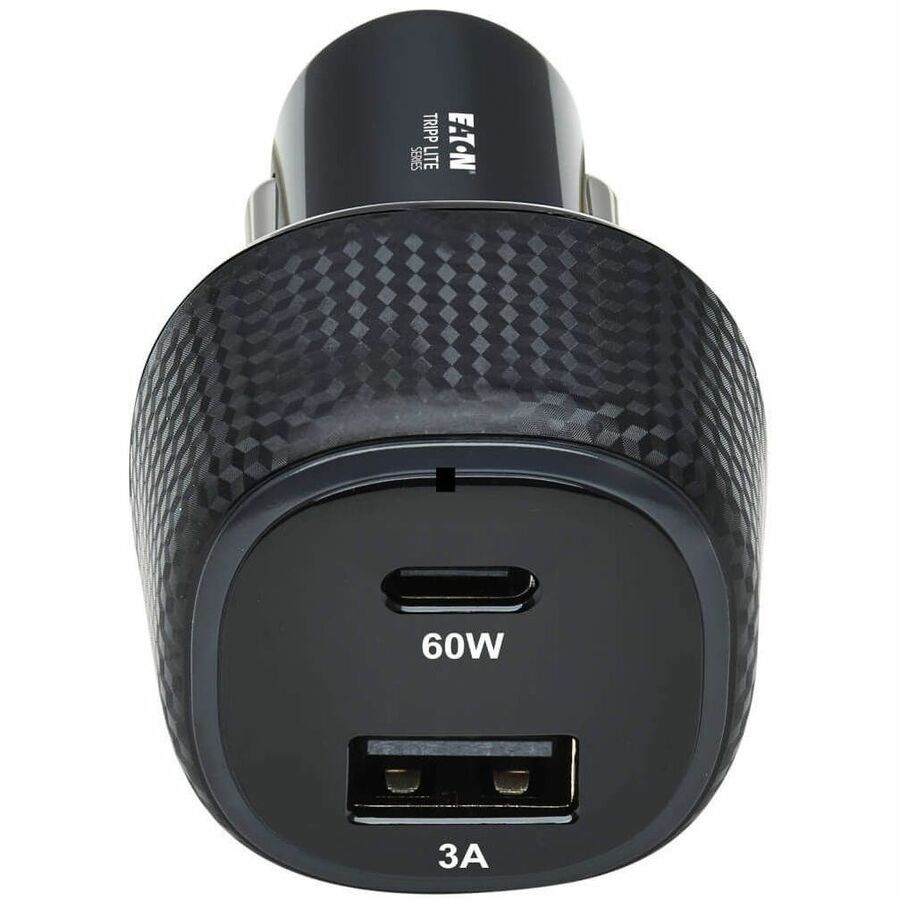 Eaton Tripp Lite Series Dual-Port USB Car Charger, 63W Max - USB-C PD 3.0 Up to 60W, USB-A QC 3.0 Up to 18W — U280-C02-63W-1B