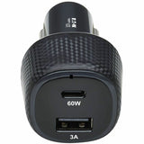 Eaton Tripp Lite Series Dual-Port USB Car Charger, 63W Max - USB-C PD 3.0 Up to 60W, USB-A QC 3.0 Up to 18W — U280-C02-63W-1B