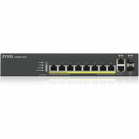 ZYXEL GS2220-10HP 8-Port Gigabit L2+ Managed and Nebula Pro Cloud Managed Switch | 8 PoE+ Ports at 180W with 2 SFP Uplinks — GS2220-10HP