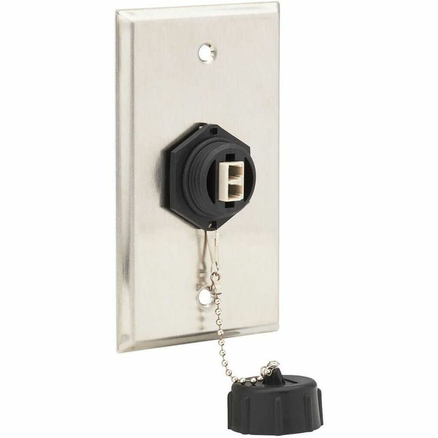 Eaton Tripp Lite Series Rigid Industrial IP68 Duplex Multimode Fiber Coupler (LC/LC) with Dust Cap, 10G Ethernet, TAA — N455-BC01-IND