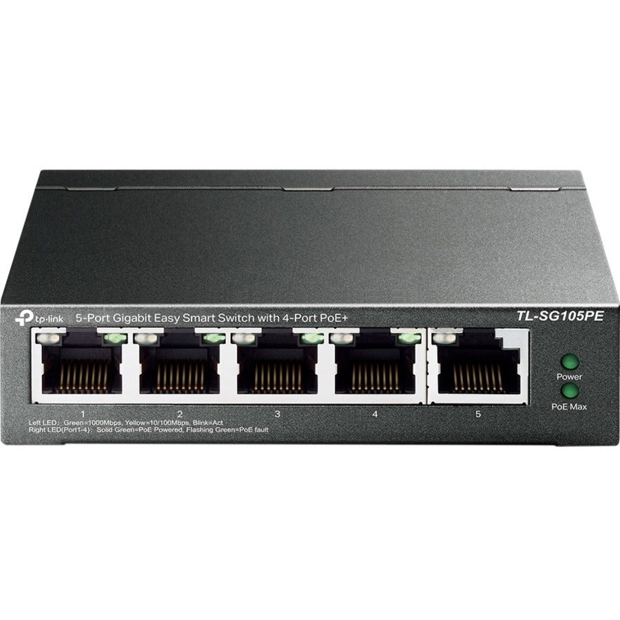 TP-Link TL-SG105PE - 5-Port Gigabit Easy Smart Switch with 4-Port PoE+ — TL-SG105PE