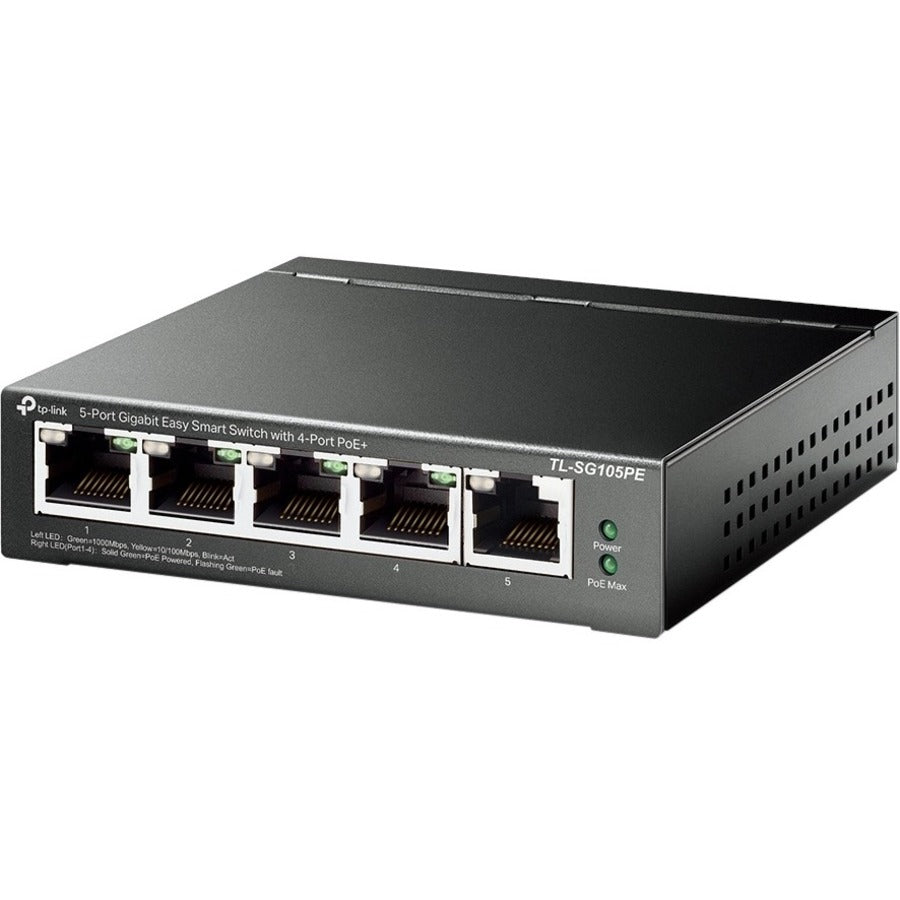 TP-Link TL-SG105PE - 5-Port Gigabit Easy Smart Switch with 4-Port PoE+ — TL-SG105PE