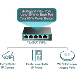 TP-Link TL-SG105PE - 5-Port Gigabit Easy Smart Switch with 4-Port PoE+ — TL-SG105PE