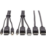 Eaton Tripp Lite Series Dual DisplayPort KVM Cable Kit - DP, USB, 3.5 mm Audio (3xM/3xM) + DP (M/M), 4K, 4:4:4, 10 ft. (3.05 m), Black — P783-010-DP