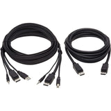 Eaton Tripp Lite Series Dual DisplayPort KVM Cable Kit - DP, USB, 3.5 mm Audio (3xM/3xM) + DP (M/M), 4K, 4:4:4, 10 ft. (3.05 m), Black — P783-010-DP