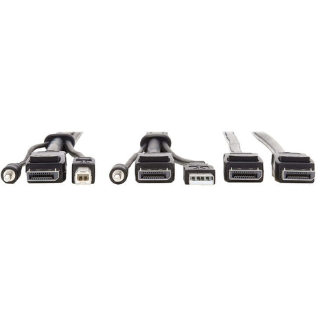 Eaton Tripp Lite Series Dual DisplayPort KVM Cable Kit - DP, USB, 3.5 mm Audio (3xM/3xM) + DP (M/M), 4K, 4:4:4, 10 ft. (3.05 m), Black — P783-010-DP