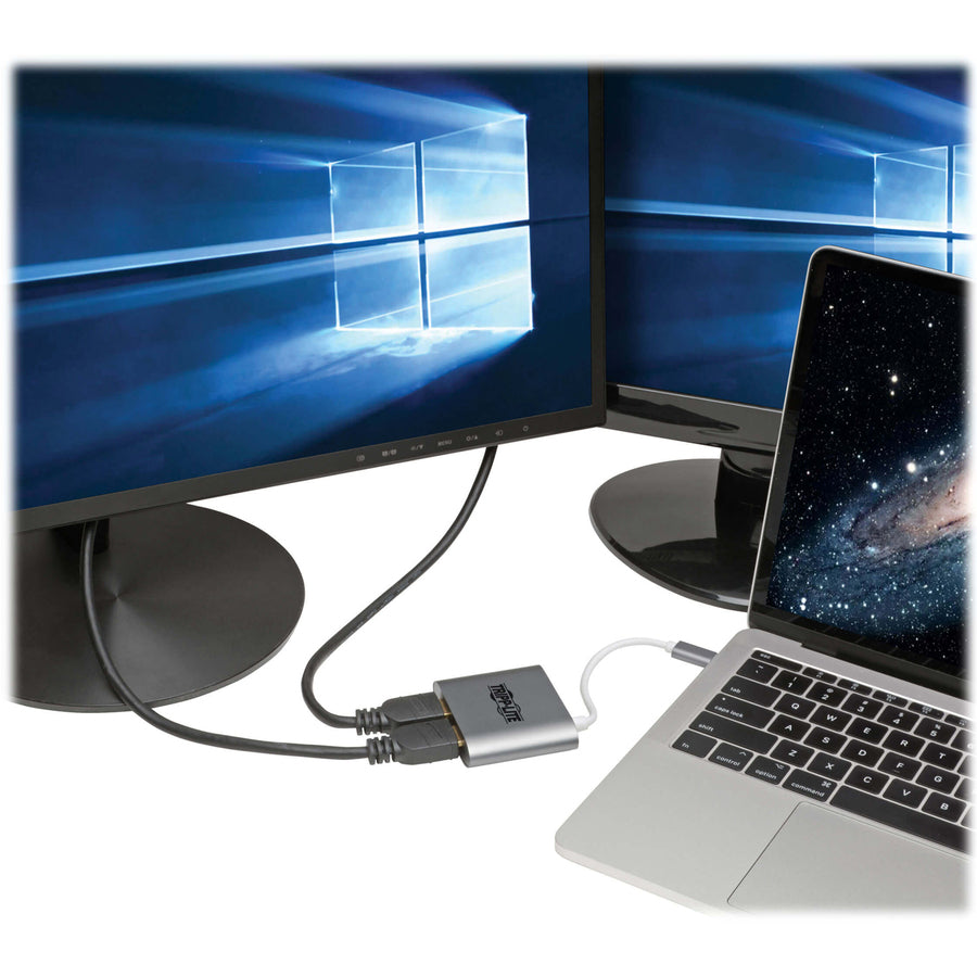 Eaton Tripp Lite Series USB-C Adapter, Dual HDMI 4K MST Adapter (M/2xF), Gray — U444-06N-2H-MST