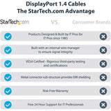 StarTech.com 6ft (2m) VESA Certified DisplayPort 1.4 Cable, 8K 60Hz HDR10, UHD 4K 120Hz Video, DP to DP Monitor Cord, DP 1.4 Cable, M/M — DP14VMM2M