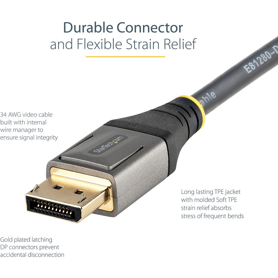 StarTech.com 6ft (2m) VESA Certified DisplayPort 1.4 Cable, 8K 60Hz HDR10, UHD 4K 120Hz Video, DP to DP Monitor Cord, DP 1.4 Cable, M/M — DP14VMM2M