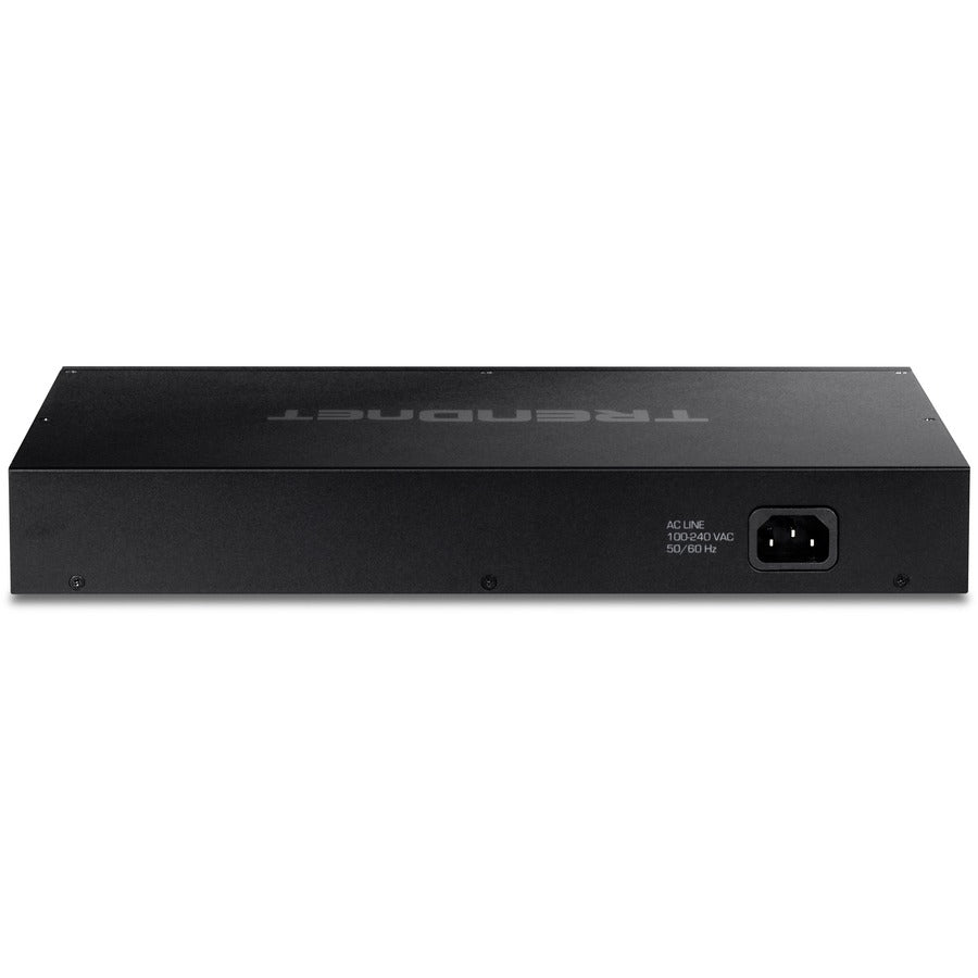 TRENDnet 18-Port Gigabit PoE+ Switch, 16 x 30W PoE+ Ports, 2 Gigabit SFP Slots, 240W PoE Budget, 36Gbps Switching Capacity, 1U 19" Rack Mountable, Lifetime Protection, Black, TPE-TG182