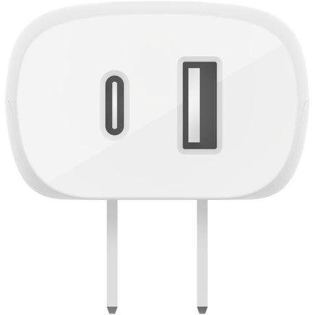Belkin BoostCharge Dual Wall Charger with PPS (USB-C Cable with Lightning Connector included) - Power Adapter — WCB007dq1MWH-B5