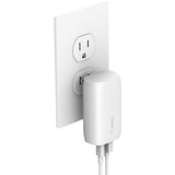 Belkin BoostCharge Dual Wall Charger with PPS (USB-C Cable with Lightning Connector included) - Power Adapter — WCB007dq1MWH-B5
