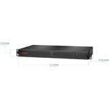 APC Smart-UPS, Line Interactive, 500VA, Rackmount 1U, 120V, 4x NEMA 5-15R outlets, Short Depth — SC500RM1U